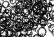 Black and white vector background with spots.
