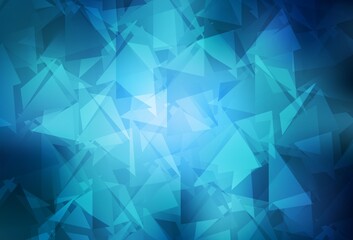 Wall Mural - light blue vector shining triangular layout.