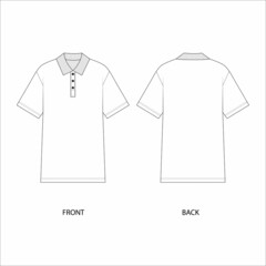 Wall Mural - t shirt template. Polo shirt sketch, vector. Polo shirt template design.