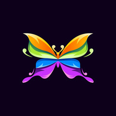 Wall Mural - Beauty butterfly colorful logo abstract design