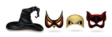 Realistic Halloween Masks Collection Vector Design Illustration