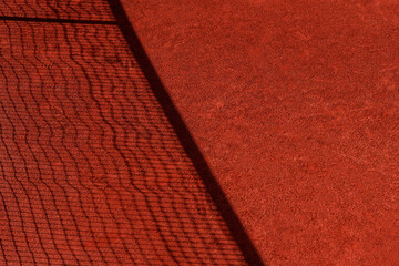 Canvas Print - Orange tennis court net with shadows. Horizontal sport poster, greeting cards, headers, website