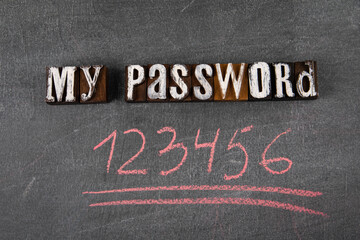 Wall Mural - My Password concept. Data security and the Internet