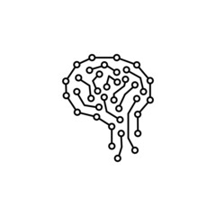 Canvas Print - Artificial Intelligence human brain icon vector