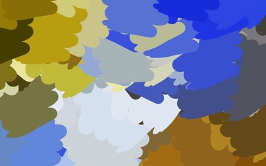 Wall Mural - light blue, yellow vector background with abstract shapes.