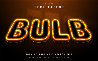 Wall Mural - Bulb text effect neon style