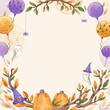 © Pikisuperstar - watercolor halloween frame template vector design illustration