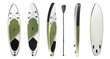 © Pixel-Shot - Collage of sup board with paddle on white background