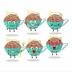 Sticker - Red cargo rice cartoon designs as a cute angel character