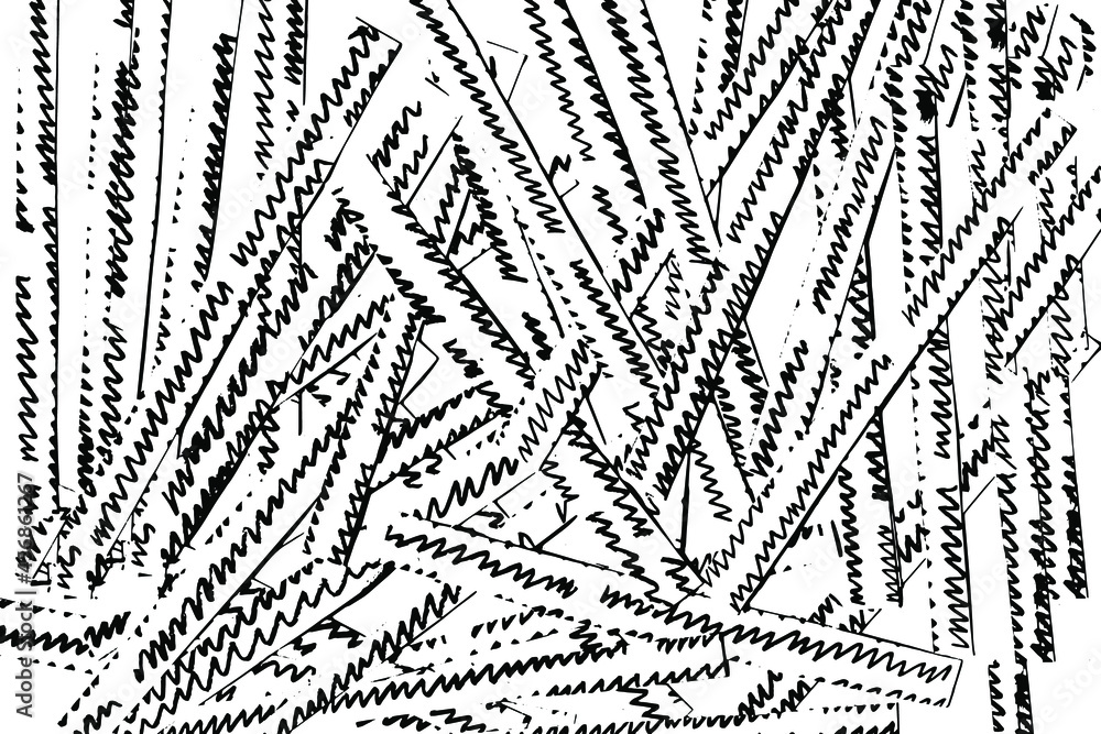 Grunge texture of handwritten text, but crushed into small strips ...