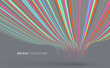 Wall Mural - Abstract graphics composed of colored lines