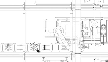 Wall Mural - Pump station. Vector