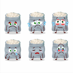 Sticker - White beans cartoon character with sad expression