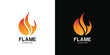 Elegant minimalist fire logo set