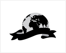 WORLD LOGO BLACK WHITE OZONE PROTECTION DAY MAP AND VECTOR