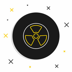 Line Radioactive icon isolated on white background. Radioactive toxic symbol. Radiation Hazard sign. Colorful outline concept. Vector