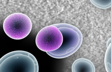 Wall Mural - artificial cell capable of ingesting, processing and eliminating organic materials. 3d illustration