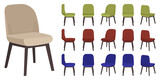 Fototapeta  - Beautiful cute chair set with different color and poses isolated