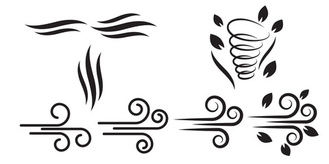 Illustration vector of wind icon collection set