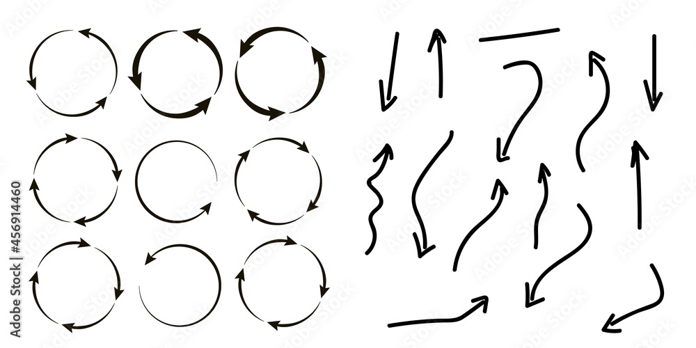 Rotating, circular, cyclic arrows. Recurrence sign. Flip over or turn ...