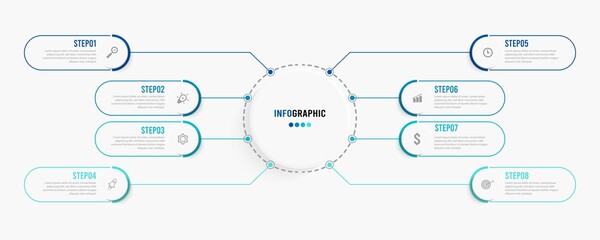 Wall Mural - Business data visualization. Process chart. Abstract elements of graph, diagram with steps, options, parts or processes. Vector business template for presentation. Creative concept for infographic.