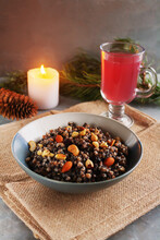 Kutya. Christmas Porridge Made Of Wheat Grains, Poppy Seed, Nuts, Raisins And Honey.