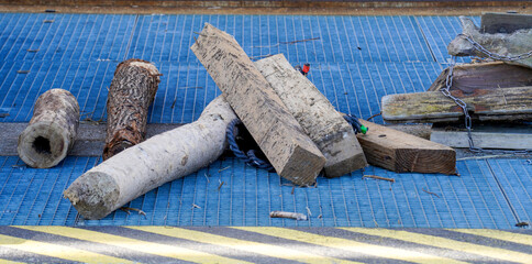 Poster - Closeup shot of firewood