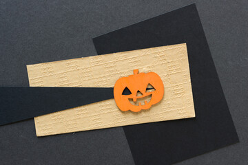 Poster - halloween card with pumpkin