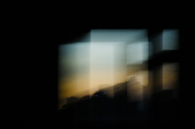 Abstract Sunset Window In The Dark Room
