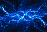 Fototapeta Góry - Blue lightning and plasma background, abstract energy and electrical background