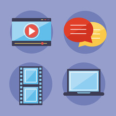 Sticker - Multimedia content icon set