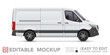 Editable cargo van mockup. Realistick van on white background. Vector illustration. Collection