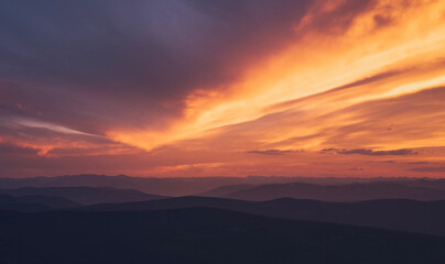 Wall Mural - sunset in the mountains