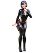 © vladnikon - Tall woman in leather black bodysuit