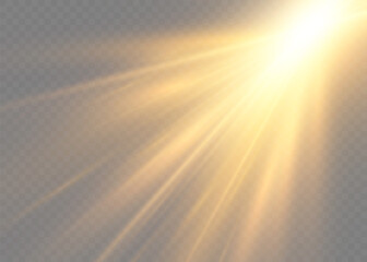 Wall Mural - yellow glowing light sun rays, star burst, spotlight.