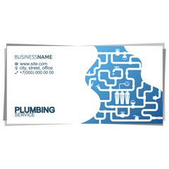 Wall Mural - Water pipes and blue water business card plumbing