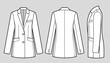 Women s classic blazer jacket technical fashion flat.