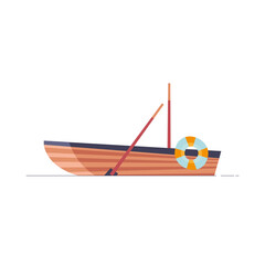 Sticker - wood rowboat icon