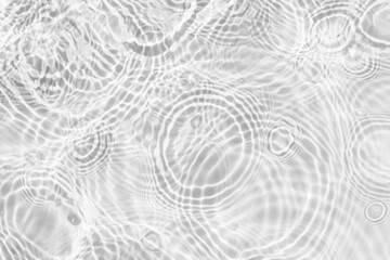 Wall Mural - Water texture with circles on the water overlay effect for photo or mockup. Organic drop shadow caustic effect with wave refraction of light on a white or gray wall background.