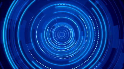 Canvas Print - abstract circle blue future technology background.