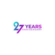 27 years anniversary logo number vector illustration