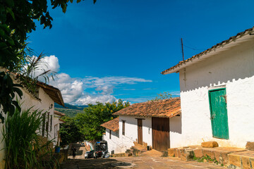 Wall Mural - Barichara Most Beautiful Colonial Town in Santander, Colombia Orange Roof Historical Village