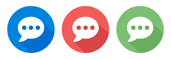 Leinwandbilder - Message icon. Speech bubble icon on shadow button.