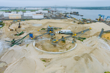 Wall Mural - Construction modern storage of industry zone oil tanks in petroleum terminal