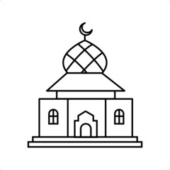 Wall Mural - Mosque line icon vector illustration logo for many purpose. Isolated on white background