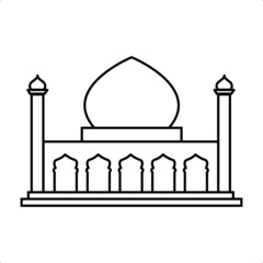 Wall Mural - Mosque line icon vector illustration logo for many purpose. Isolated on white background