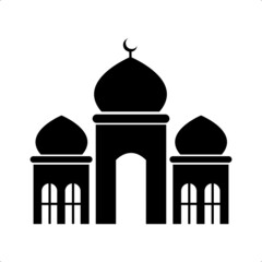 Wall Mural - Mosque with glyph icon vector illustration logo for many purpose. Isolated on white background. – Vector