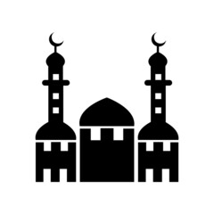 Wall Mural - Mosque with glyph icon vector illustration logo for many purpose. Isolated on white background. – Vector