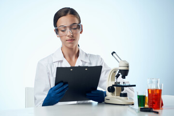 female doctor laboratory research medicine