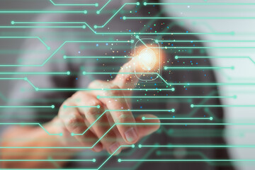 Fototapete - Internet security technology concept for personal. Future of technologies in modern society are already like everyday life.